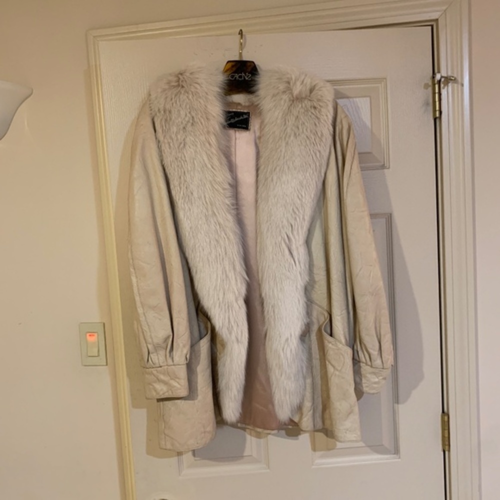 J. Percy for Marvin Richard’s Ltd Tan Leather/Fur Coat sz L